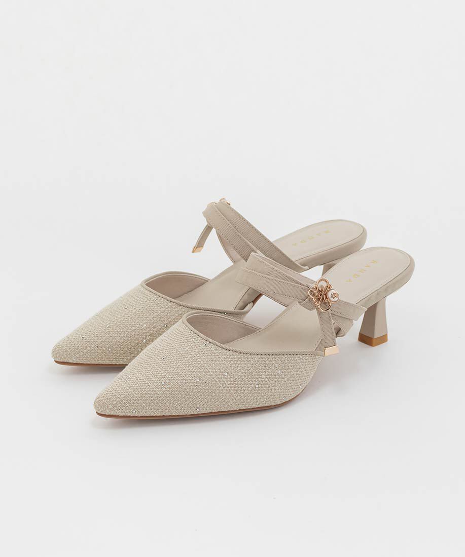  「モノグラムパールミュールパンプス」|パンプス|