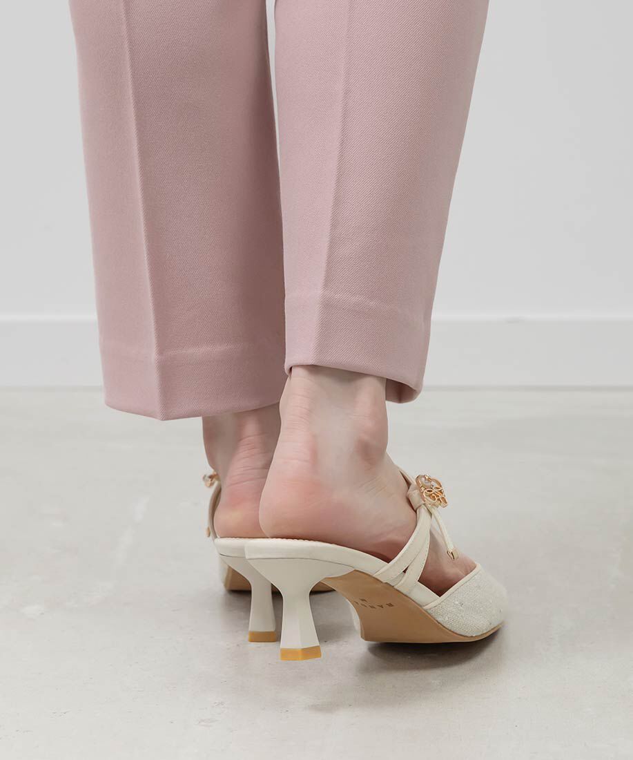  「モノグラムパールミュールパンプス」|パンプス|