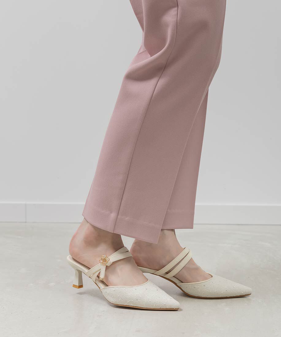  「モノグラムパールミュールパンプス」|パンプス|