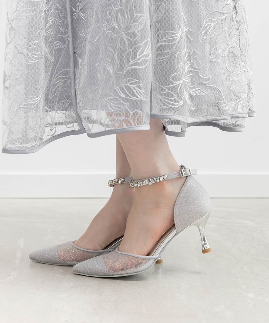  「2WAY ラメシアーセパレートパンプス」|パンプス|グレー