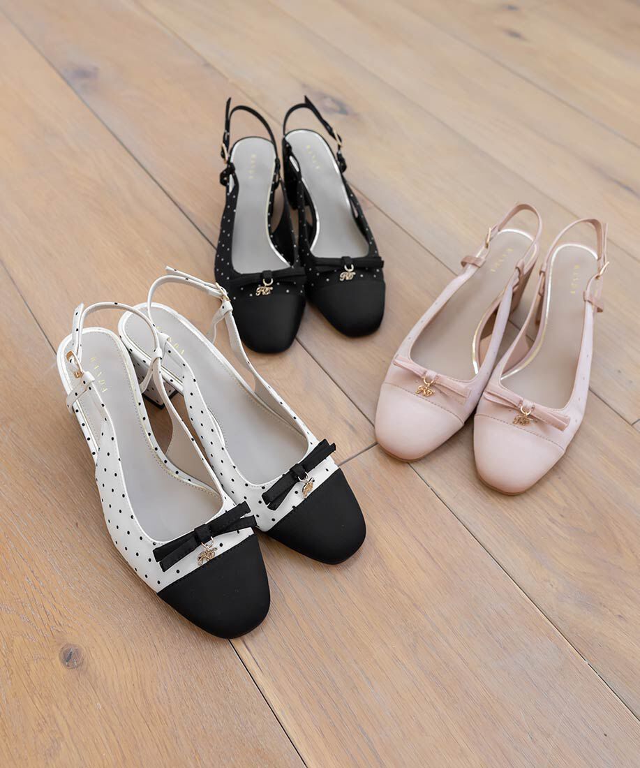  「ミニリボンバックストラップパンプス」|パンプス|