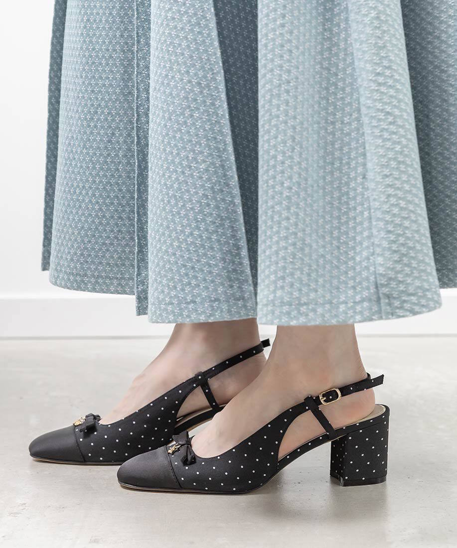  「ミニリボンバックストラップパンプス」|パンプス|