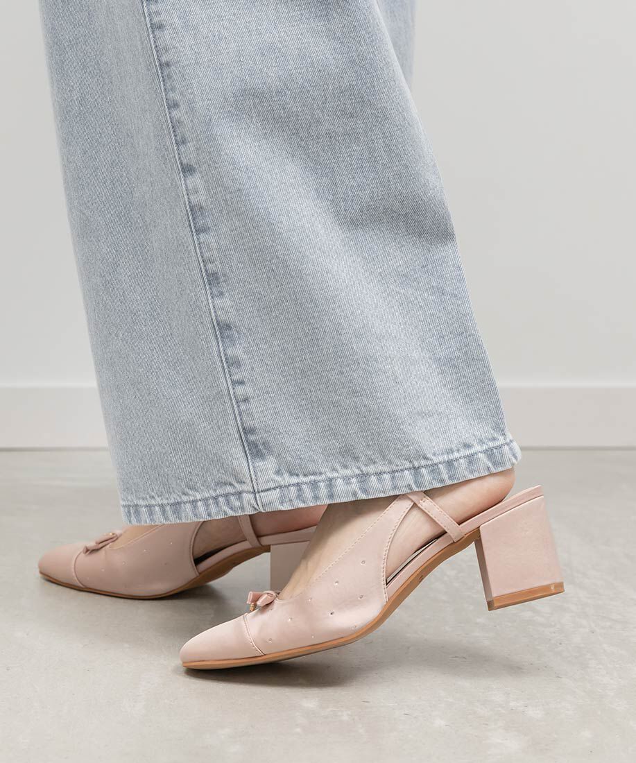  「ミニリボンバックストラップパンプス」|パンプス|