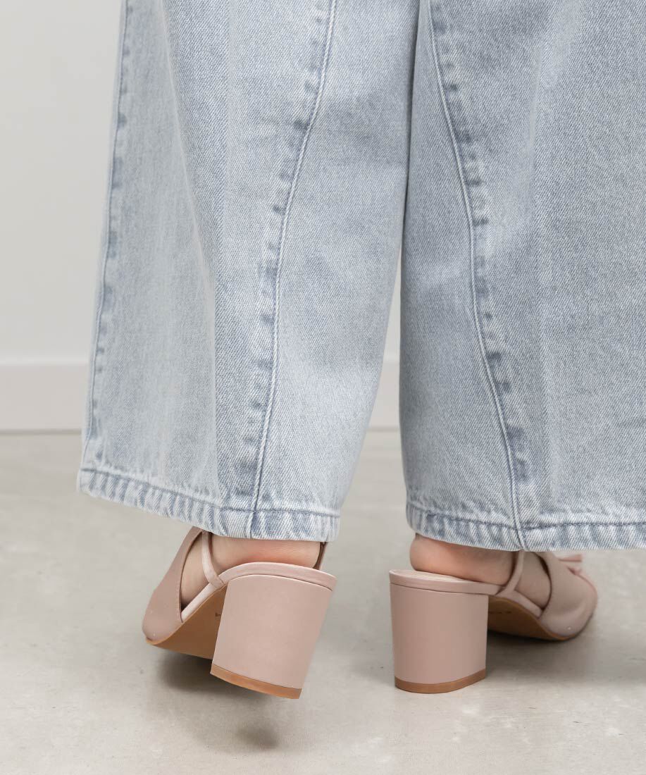  「ミニリボンバックストラップパンプス」|パンプス|