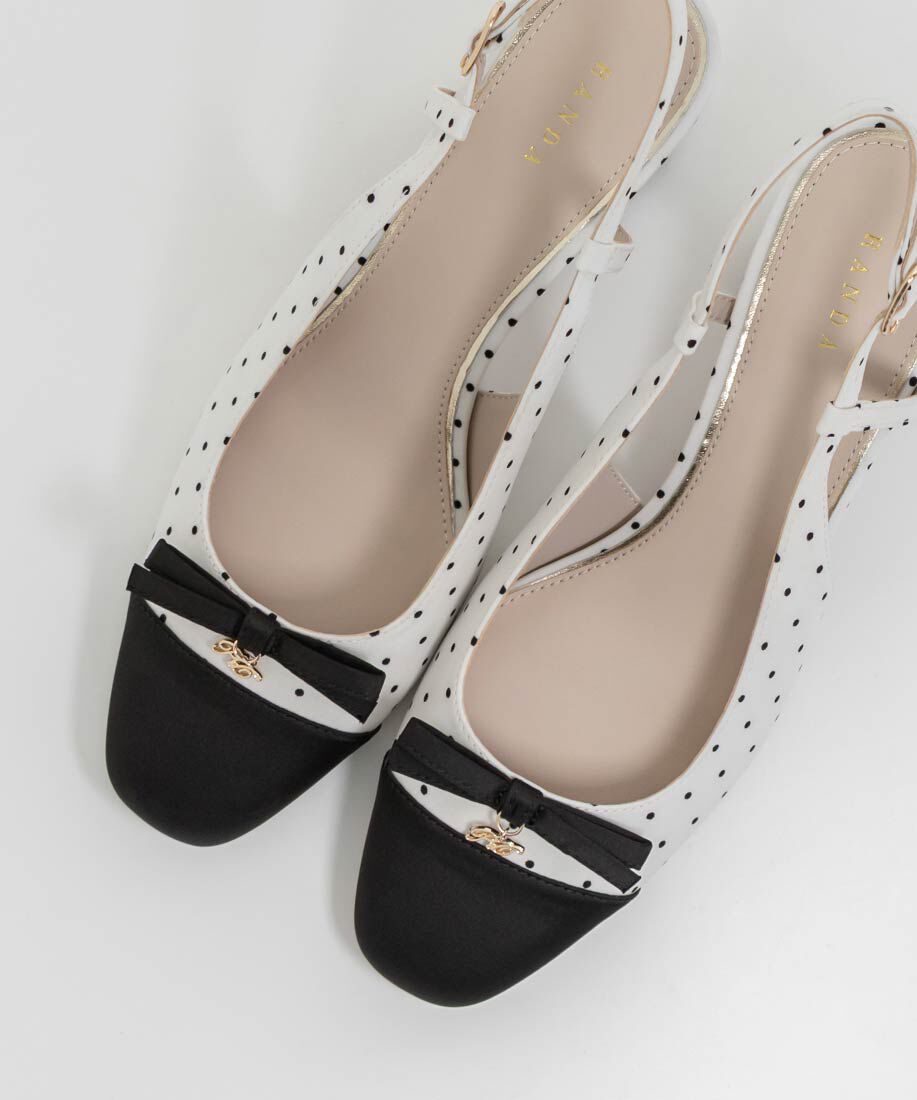  「ミニリボンバックストラップパンプス」|パンプス|