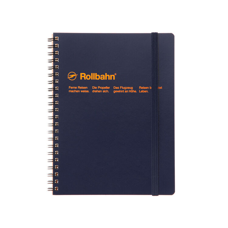 Rollbahn「ロルバーンポケット付メモA5」|ステーショナリー|ダークブルー