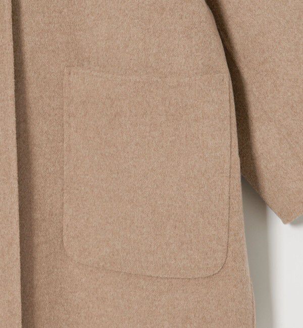 UNITED ARROWS「バイカラー リバー ミドルコート」|ノーカラーコート|