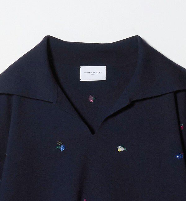 UNITED ARROWS「フラワー エンブロイダリー スキッパーニット」|ニット・セーター|