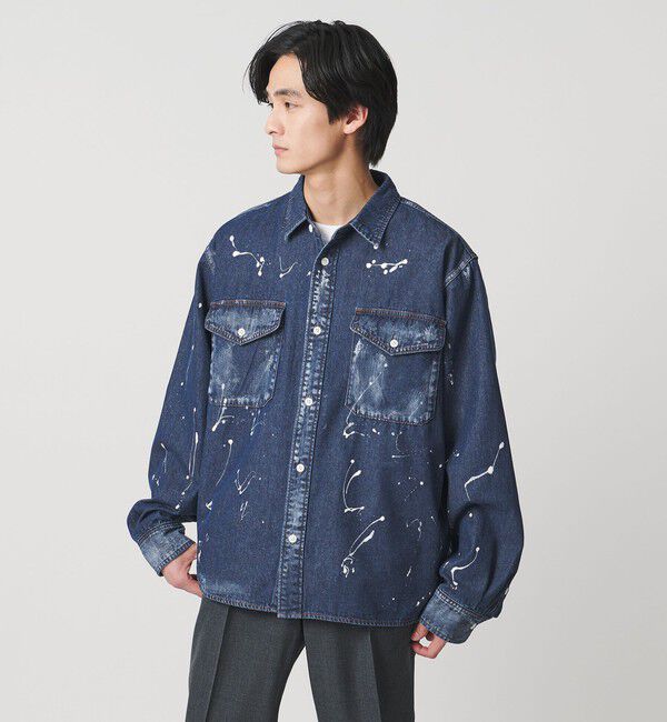 UNITED ARROWS「【別注】＜WESCOT＞スプラッシュ ペイント デニム シャツ」|シャツ・ブラウス|COBALT