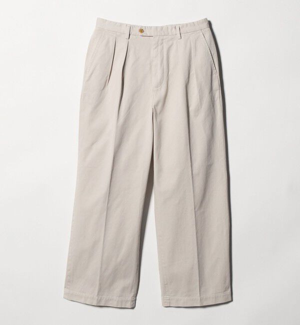 UNITED ARROWS「＜District＞コットン ツイル オーバーダイ 2プリーツ パンツ」|チノ|OFF WHITE