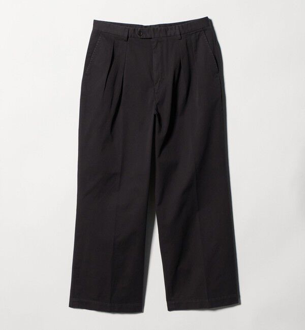 UNITED ARROWS「＜District＞コットン ツイル オーバーダイ 2プリーツ パンツ」|チノ|DK.GRAY