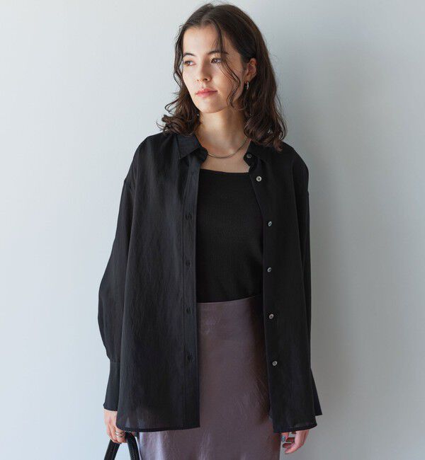 UNITED ARROWS green label relaxing「ミルフィーユデイリーシャツ」|シャツ・ブラウス|BLACK