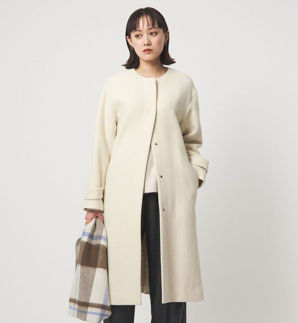 UNITED ARROWS green label relaxing「［size SHORTあり］SENTDALE WOOL セントデールウール ノーカラー コート」|ノーカラーコート|