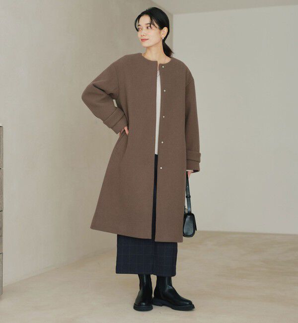 UNITED ARROWS green label relaxing「［size SHORTあり］SENTDALE WOOL セントデールウール ノーカラー コート」|ノーカラーコート|