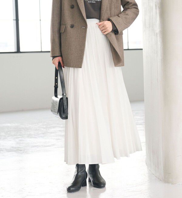 UNITED ARROWS green label relaxing「シアー プリーツ スカート」|フレア|