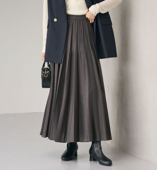 UNITED ARROWS green label relaxing「シアー プリーツ スカート」|フレア|