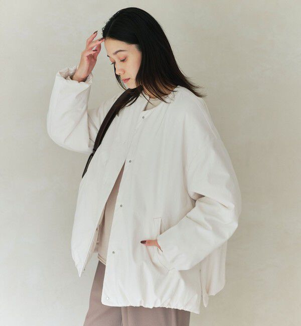 UNITED ARROWS green label relaxing「［size SHORTあり］パフィー ノーカラー ブルゾン 撥水 保温性 ウォッシャブル」|ブルゾン・スタジャン|