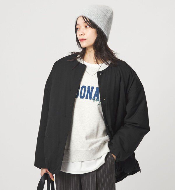 UNITED ARROWS green label relaxing「［size SHORTあり］パフィー ノーカラー ブルゾン 撥水 保温性 ウォッシャブル」|ブルゾン・スタジャン|