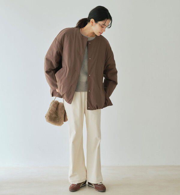 UNITED ARROWS green label relaxing「［size SHORTあり］パフィー ノーカラー ブルゾン 撥水 保温性 ウォッシャブル」|ブルゾン・スタジャン|