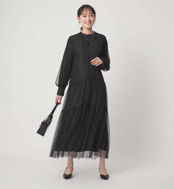 UNITED ARROWS green label relaxing「チュール ティアード ワンピース」|ドレス|