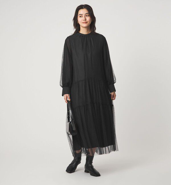 UNITED ARROWS green label relaxing「チュール ティアード ワンピース」|ドレス|