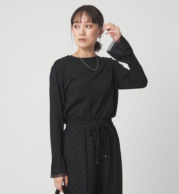 UNITED ARROWS green label relaxing「ソデ チュール プルオーバー」|Tシャツ・カットソー|BLACK