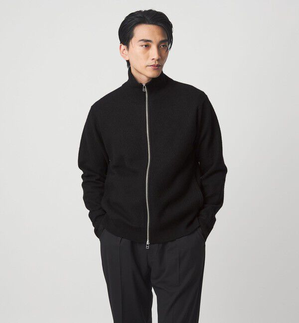 UNITED ARROWS green label relaxing「ミルドウール ジップ カーディガン」|カーディガン|BLACK