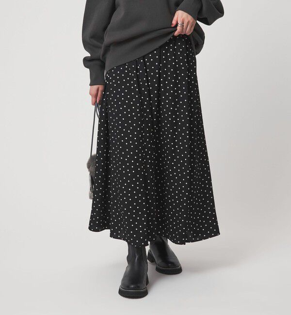 UNITED ARROWS green label relaxing「ドット ナロー フレア スカート」|フレア|