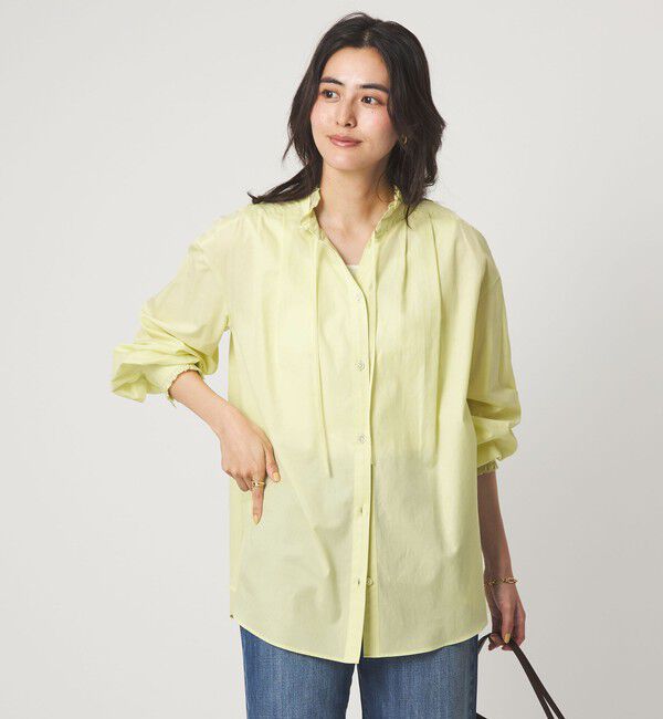 UNITED ARROWS green label relaxing「［size SHORTあり］フリルネック ブラウス」|シャツ・ブラウス|