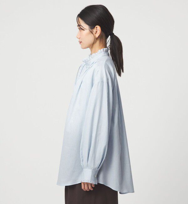 UNITED ARROWS green label relaxing「［size SHORTあり］フリルネック ブラウス」|シャツ・ブラウス|