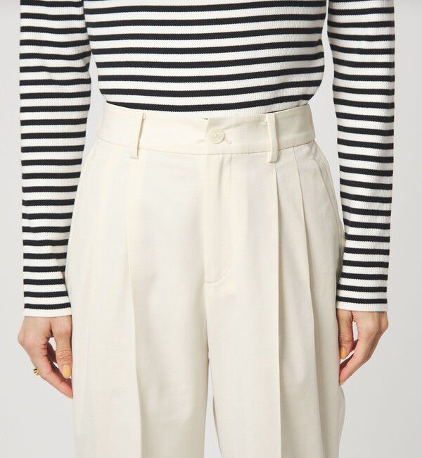 UNITED ARROWS green label relaxing「［size SHORT/TALLあり］Daily Chic タック スリム パンツ オフホワイト」|スラックス|