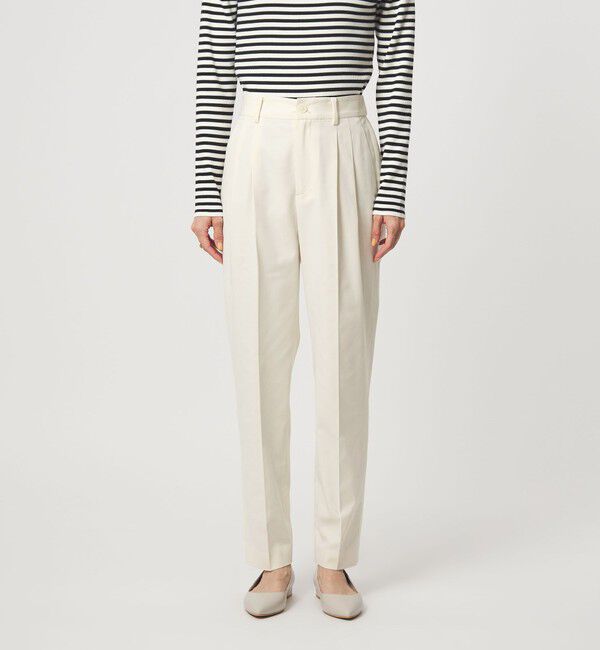 UNITED ARROWS green label relaxing「［size SHORT/TALLあり］Daily Chic タック スリム パンツ オフホワイト」|スラックス|