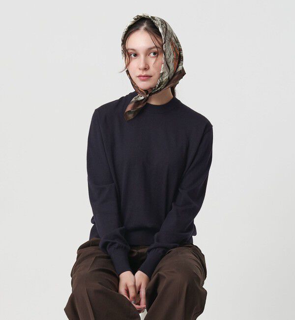 BEAUTY&YOUTH UNITED ARROWS「ウールポリエステル ハイゲージクルーネックニット ウォッシャブル」|ニット・セーター|NAVY