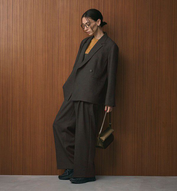 BEAUTY&YOUTH UNITED ARROWS「【WEB限定 Wardrobe DAILY MINIMAL】ウールライクメランジ ワイドパンツ ウォッシャブル」|スラックス|