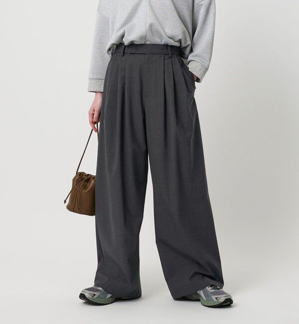 BEAUTY&YOUTH UNITED ARROWS「毛ポリエステルブレンド ワイドタックパンツ」|その他|