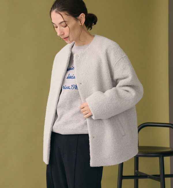 BEAUTY&YOUTH UNITED ARROWS「ブークレ ノーカラーブルゾン」|ブルゾン・スタジャン|