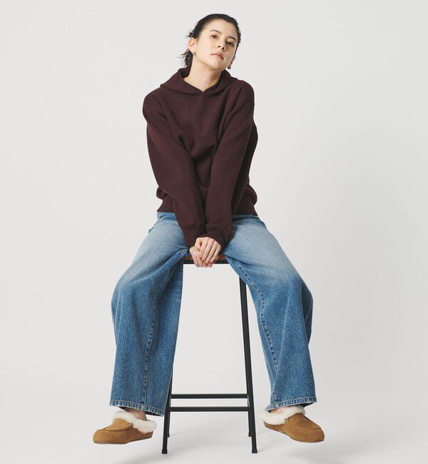 BEAUTY&YOUTH UNITED ARROWS「コットンウールブレンド ソリッド＆ボーダーニットフーディ ウォッシャブル」|ニット・セーター|