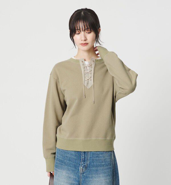 BEAUTY&YOUTH UNITED ARROWS「コットン レースアッププルオーバー」|スウェット・ジャージ|