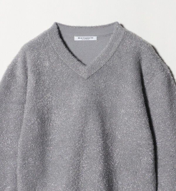 BEAUTY&YOUTH UNITED ARROWS「ラメフェザー Vネックニットプルオーバー」|ニット・セーター|
