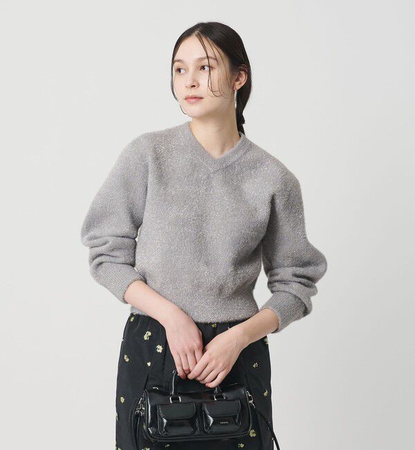 BEAUTY&YOUTH UNITED ARROWS「ラメフェザー Vネックニットプルオーバー」|ニット・セーター|