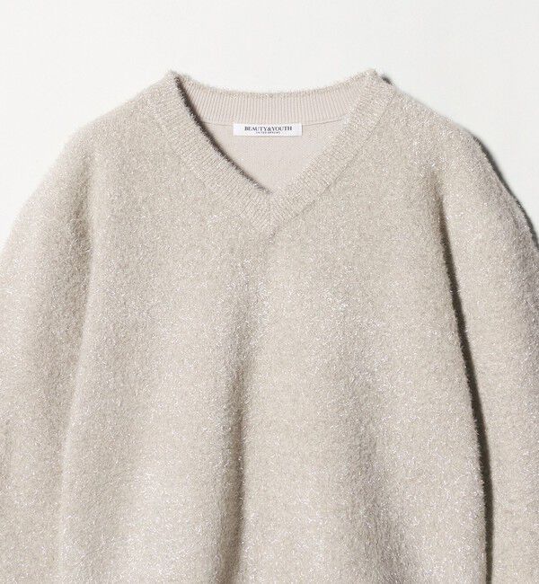 BEAUTY&YOUTH UNITED ARROWS「ラメフェザー Vネックニットプルオーバー」|ニット・セーター|
