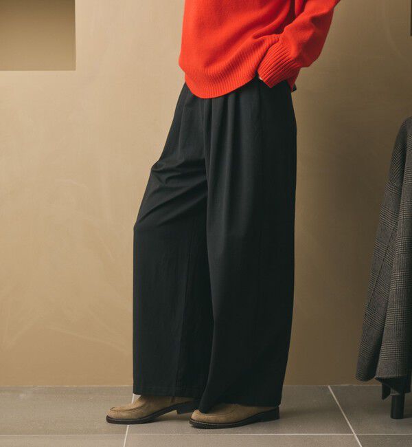 BEAUTY&YOUTH UNITED ARROWS「毛ポリエステルレーヨンブレンド ワイドタックパンツ」|スラックス|