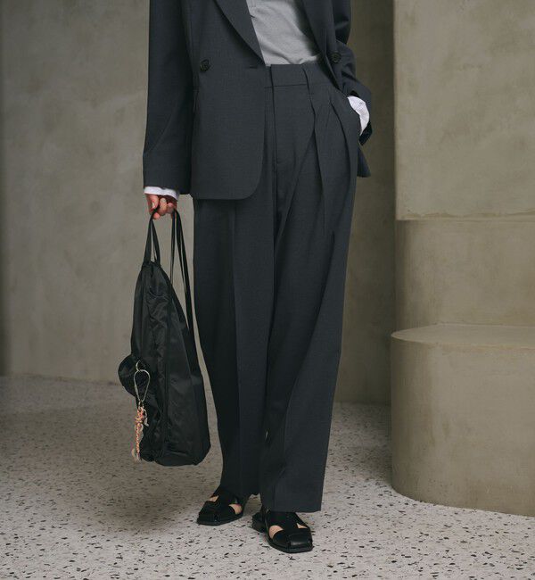 BEAUTY&YOUTH UNITED ARROWS「2タックテーパードパンツ 吸水速乾 防シワ UV」|スラックス|