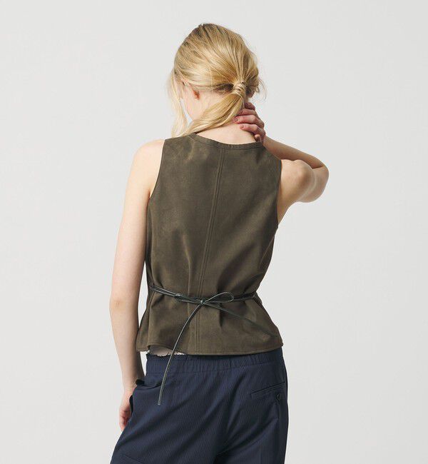 ATTISESSION「＜ATTISESSION＞スエードライク ナローベルト トップス」|ベスト・ジレ|