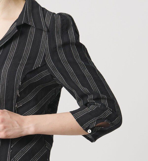 ATTISESSION「＜ATTISESSION＞コットン ギャザー 6分袖 シャツ」|シャツ・ブラウス|