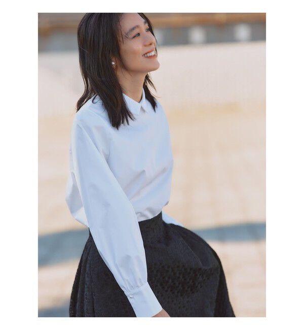 Demi-Luxe BEAMS 「グログラン カラー ブラウス」|シャツ・ブラウス|WHITE