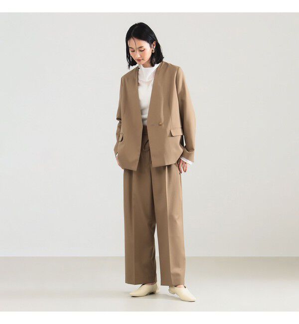 Demi-Luxe BEAMS 「ポリエステル ウール ラペルレス ジャケット」|ダッフルコート|