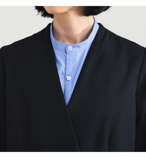 Demi-Luxe BEAMS 「ポリエステル ウール ラペルレス ジャケット」|ダッフルコート|
