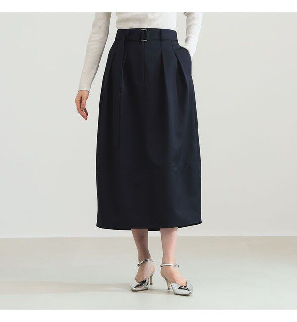 Demi-Luxe BEAMS 「ベルテッド コクーン スカート」|スカート|