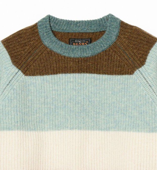 BEAMS PLUS「BEAMS PLUS / Crew Multi Stripe 5G」|ニット・セーター|